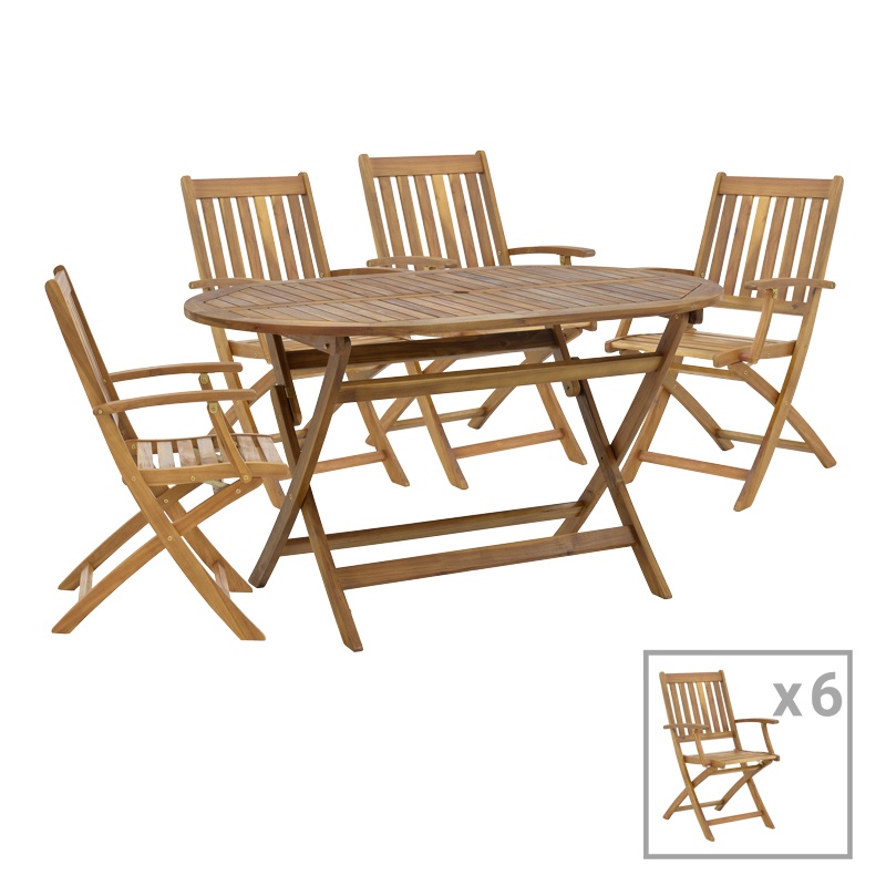 Set 7 buc masă și scaune de grădină Mobie-Falov Maro 130x80x72 cm