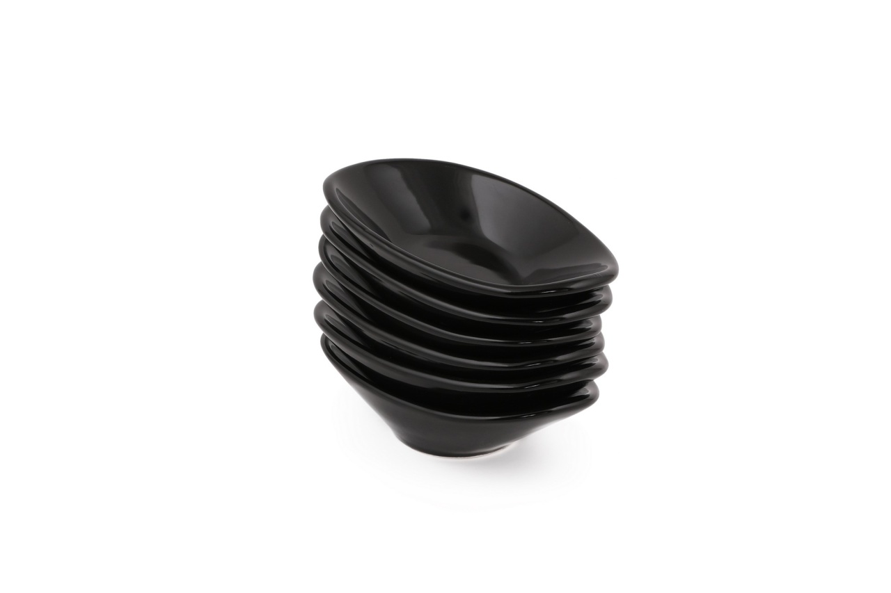 Set boluri de sos din ceramica (6 bucati) Mayd200 Negru 12x7.9x3 cm - 2 | YEO
