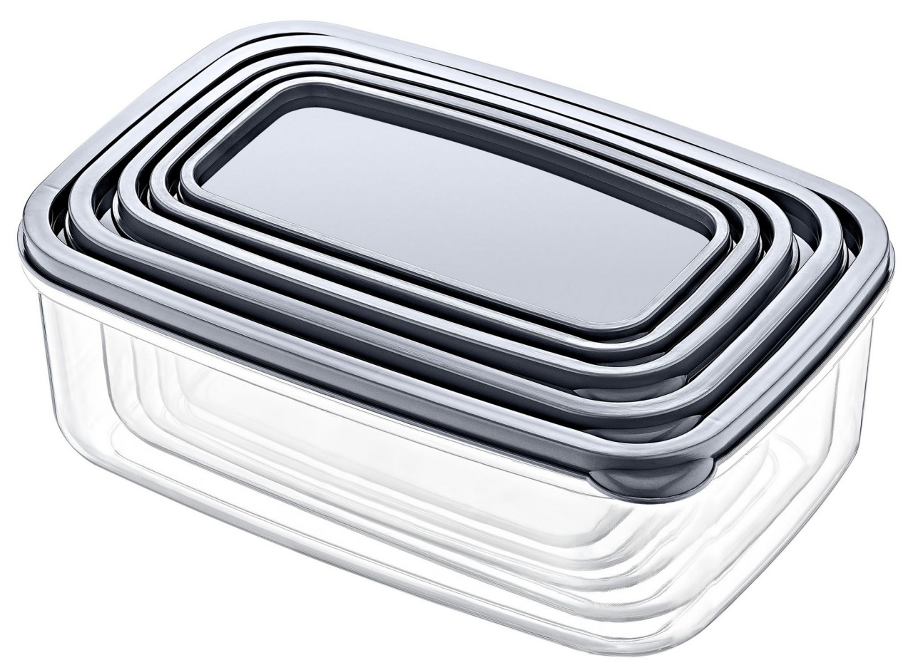 Set cutii de depozitare (10 bucati) EMBSEF10 Transparent 22.5x15x8 cm - 1 | YEO