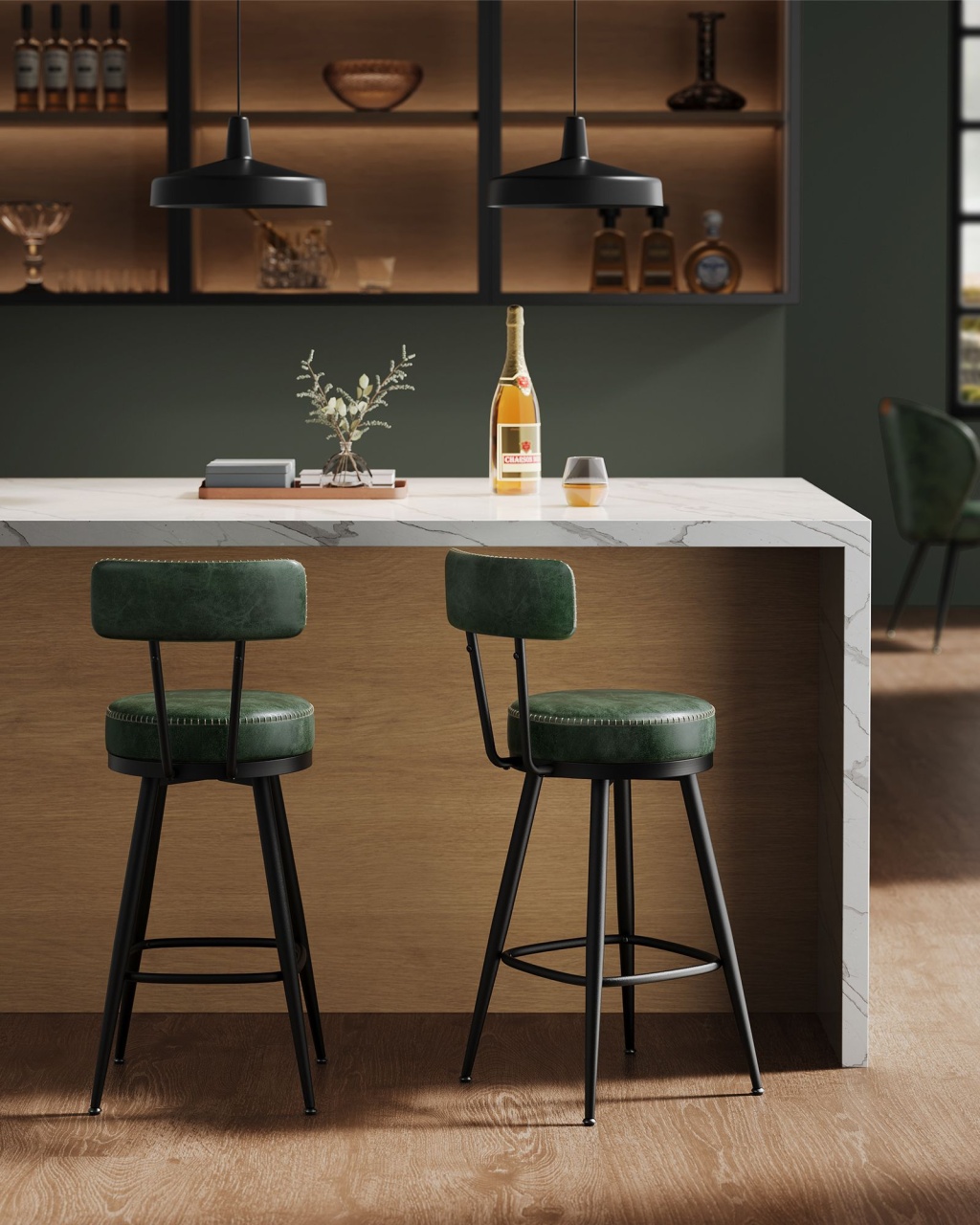 Set de 2 scaune de bar Vasagle Verde 54x54x90.5 cm - 3 | YEO