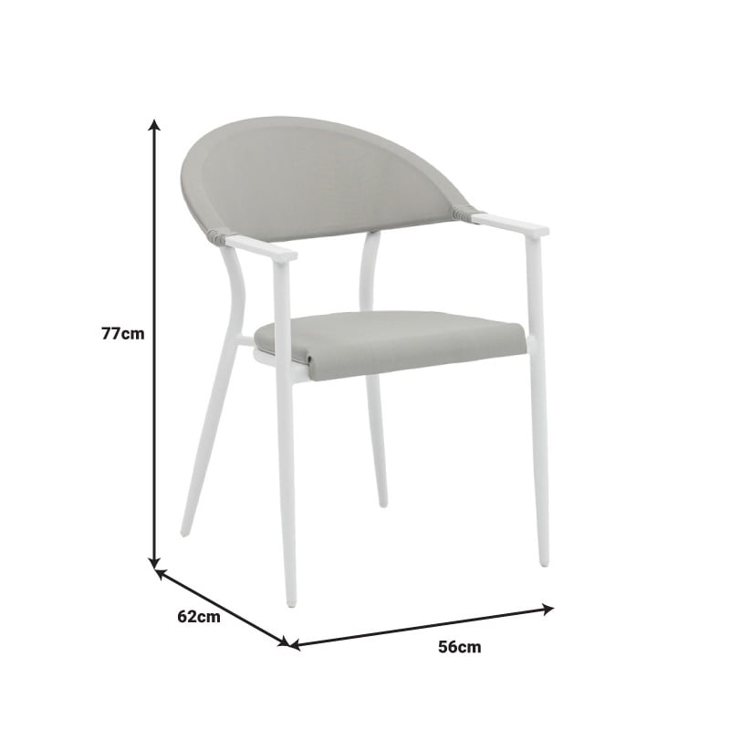 Set de 5 buc masa si scaune de gradina Nares-Pino A aluminiu alb si placaj in nuanta naturala 140x80x72.5 cm