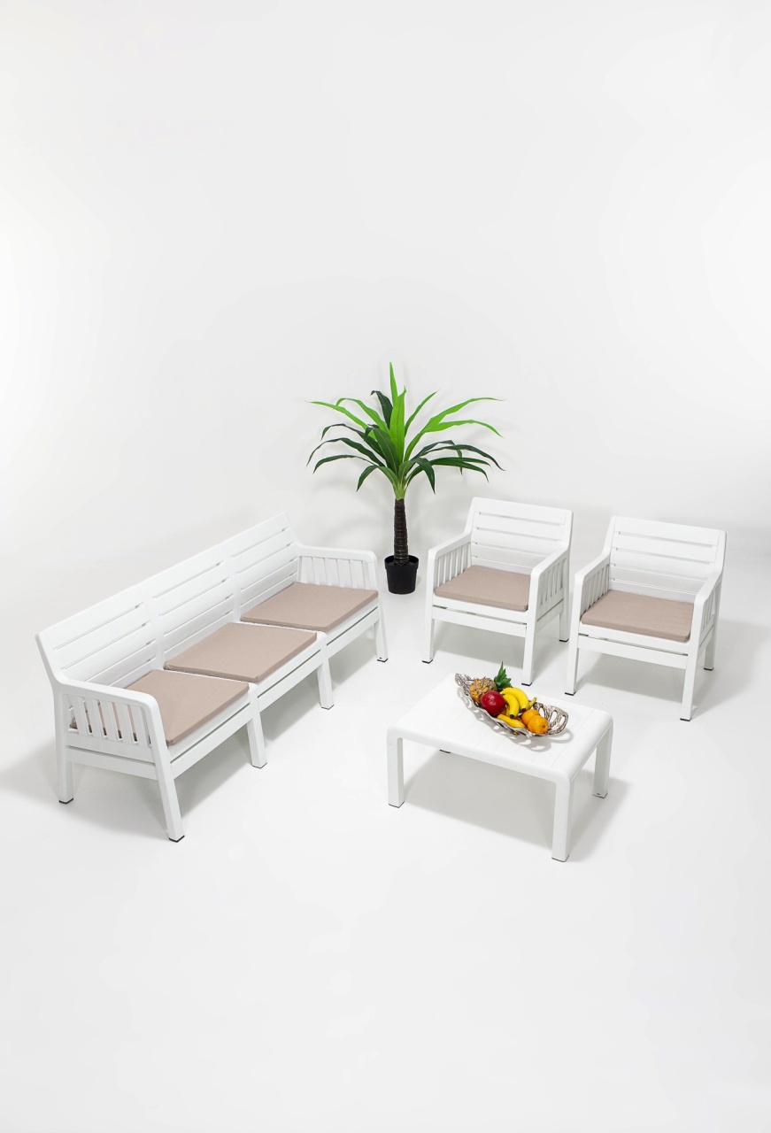 Set de gradina Lara 311S Takim Alb 190x79x65 cm