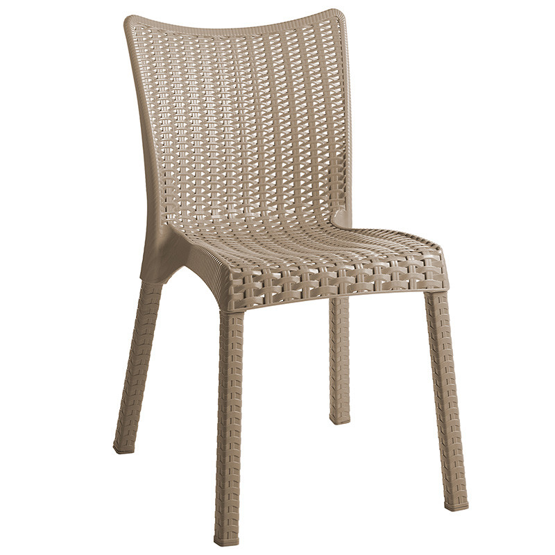 Set de gradina masa si scaune Groovy, Confident set 5 piese plastic cappuccino 80x80x74.5 cm