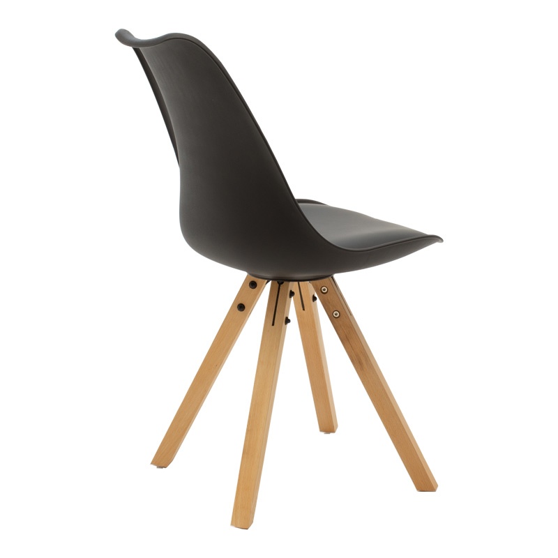 Set dining Natali-Caron, Pako World, MDF, 3 piese, Negru-Natural, 80x80x76 cm - 2 | YEO