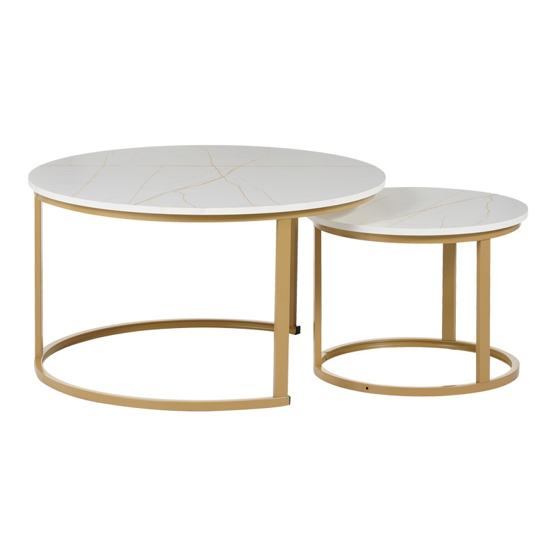 Set Masuta de cafea 2 buc Solme I Auriu 80x80x45 cm - 1 | YEO