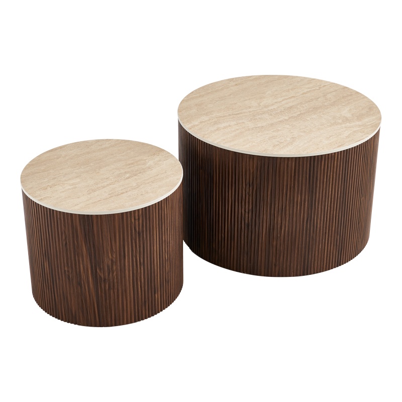 Set masute de cafea, 2 buc, Nelba, Pako, Bej 70x70x50 cm - 4