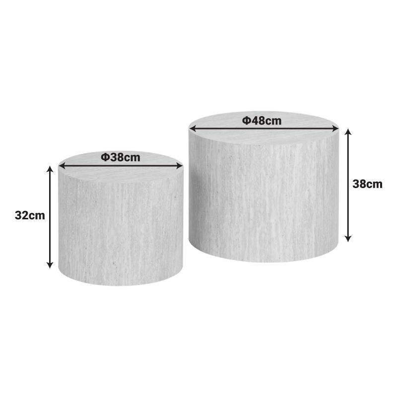 Set masute de cafea 2 buc Zonar Bej 48x48x38 cm