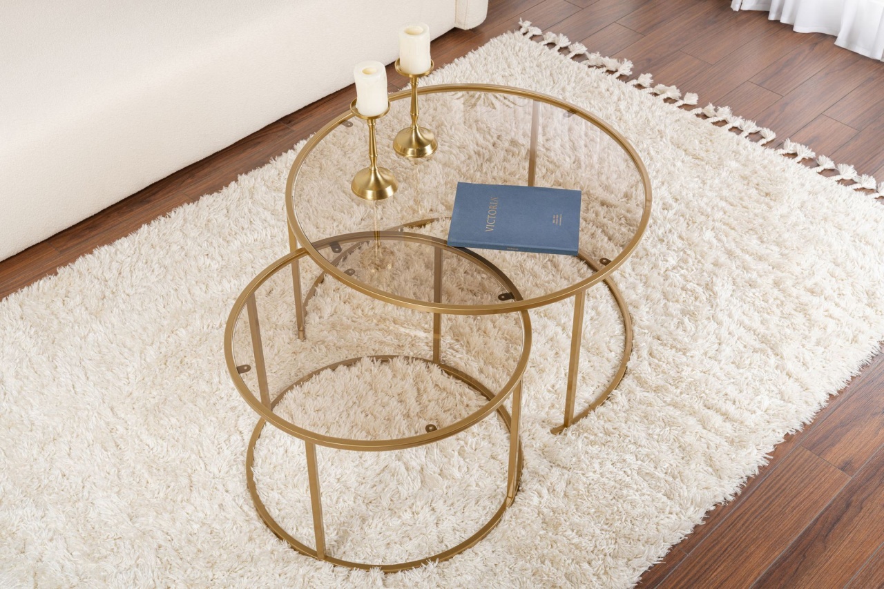 Set masute de cafea Aurum Auriu - 3 | YEO