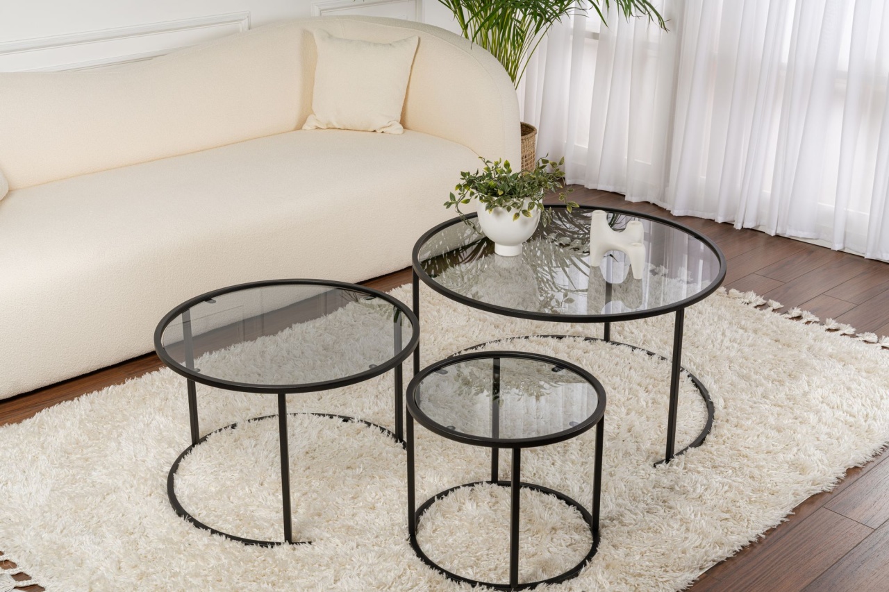 Set masute de cafea Aurum Negru - 2 | YEO