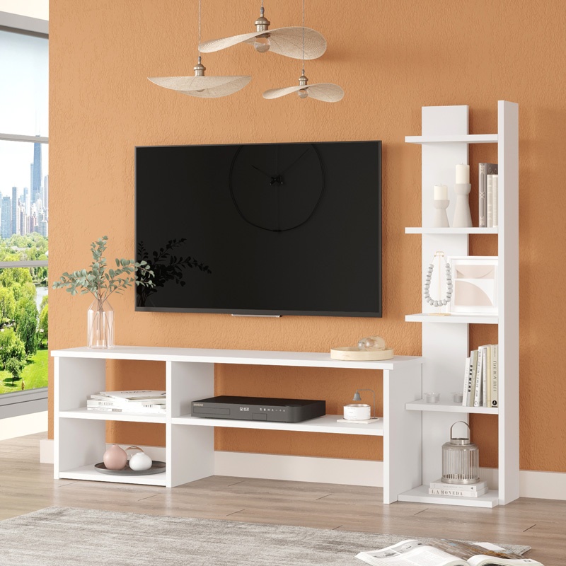 Set mobilier living Perla, Pako World, Alb, 120x29x41 cm - 1 | YEO