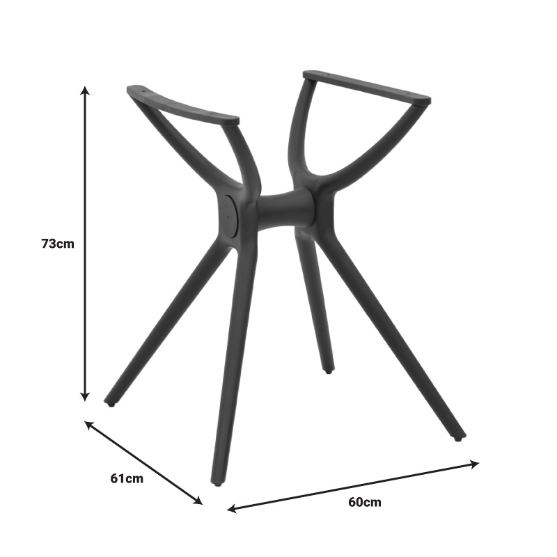 Stalp picior suport blat masuta de cafea Herno negru 60x61x73 cm