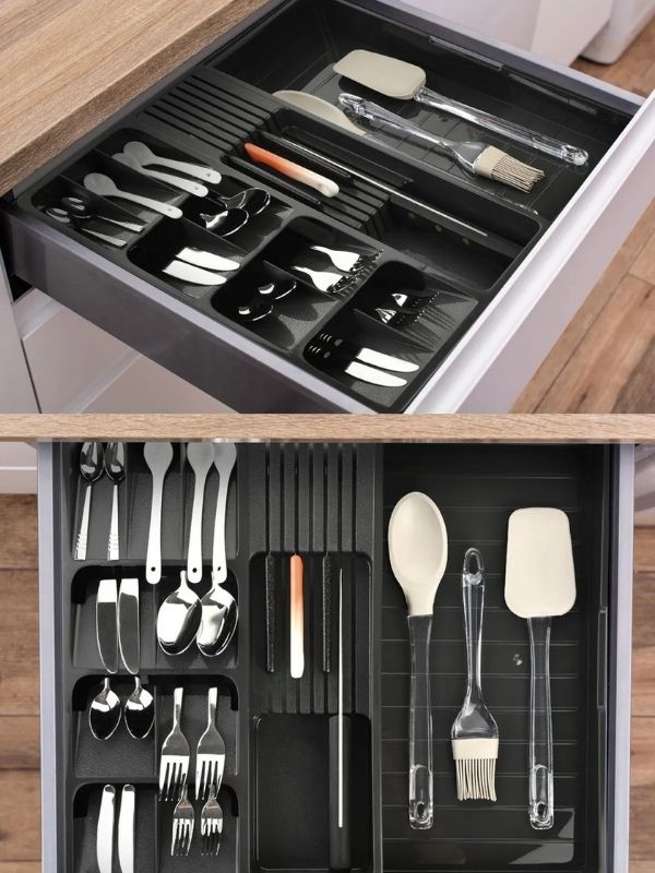 Suport organizator tacamuri Ware Negru 6.5x50x40 cm
