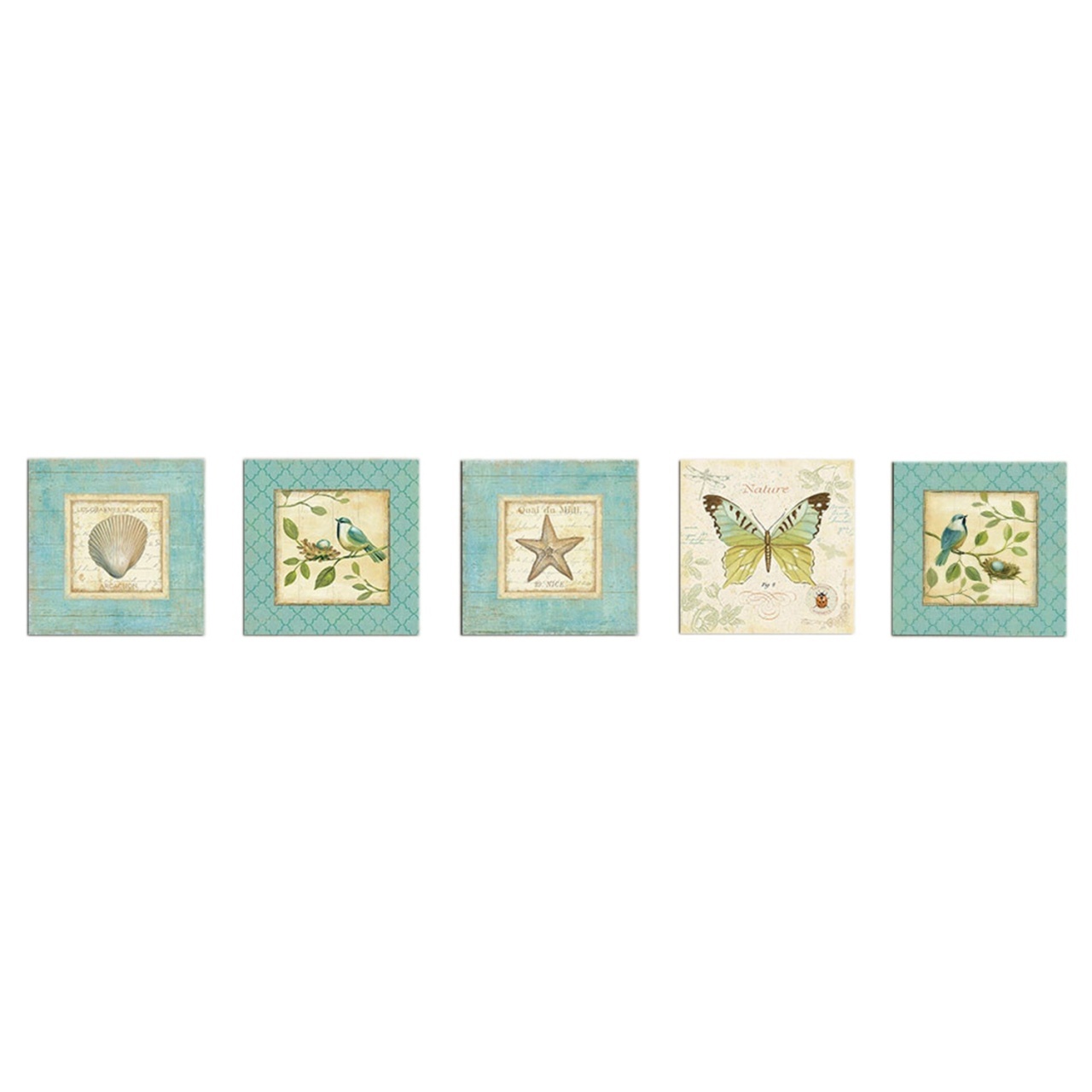 Tablou, 5 bucati UTB096 Albastru 15x15x3 cm - 1 | YEO