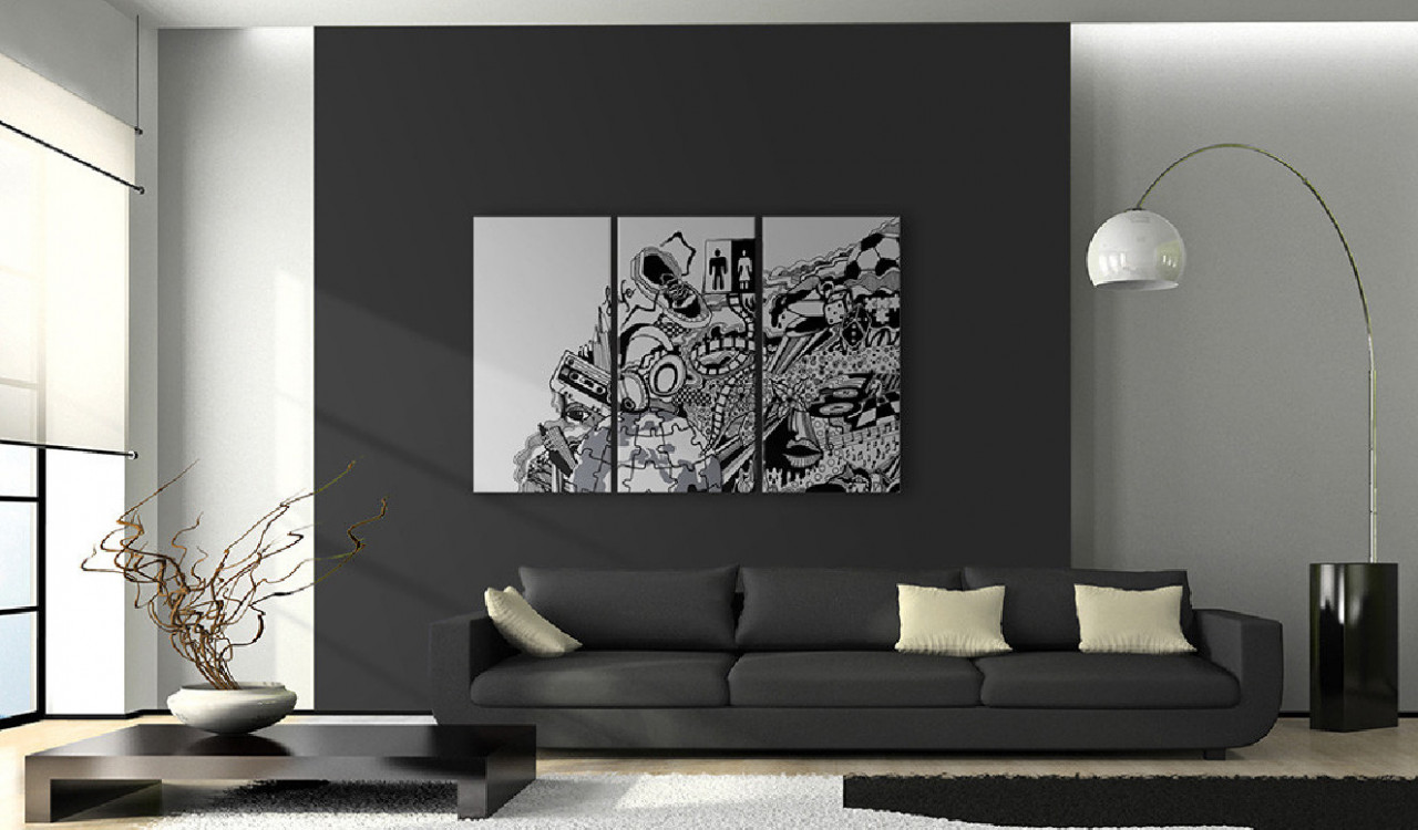 Tablou - Artistic mess - triptych 120x80 cm - 1 | YEO