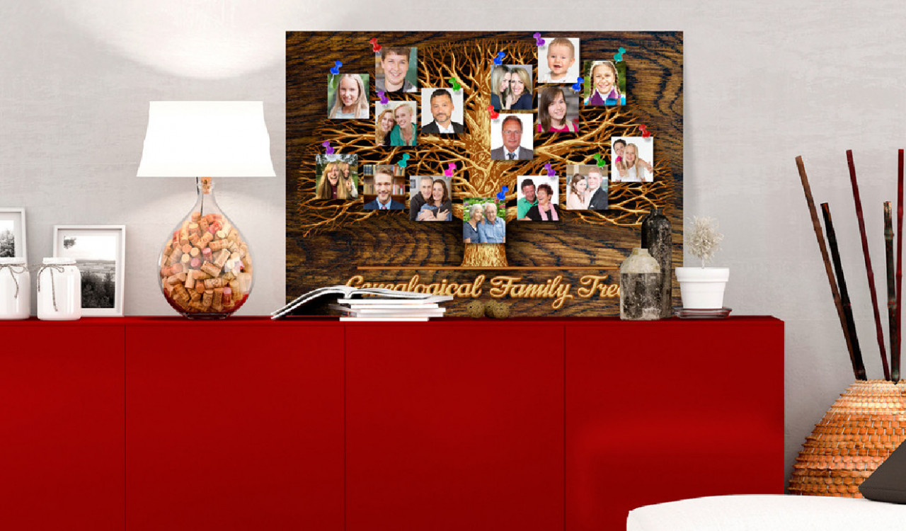 Tablou din plută - Family Tree [Corkboard] 90x60 cm - 1 | YEO