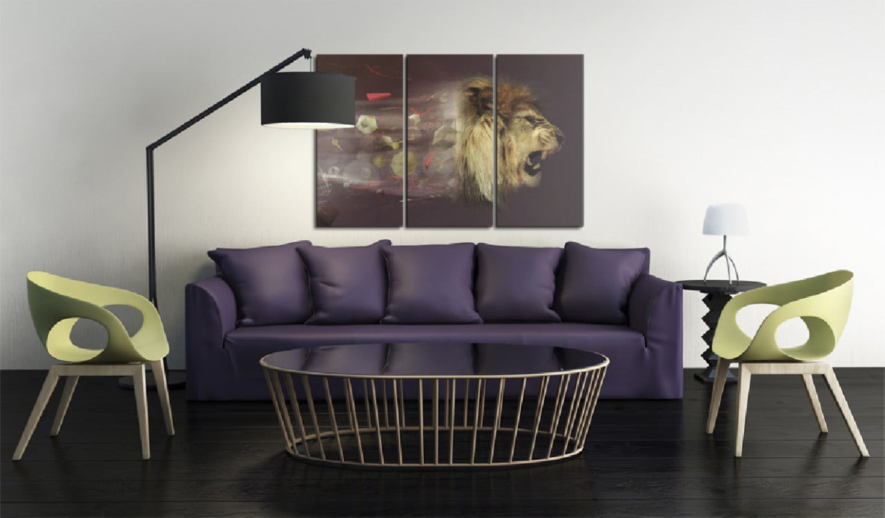 Tablou - lion (abstract) 120x80 cm - 1 | YEO