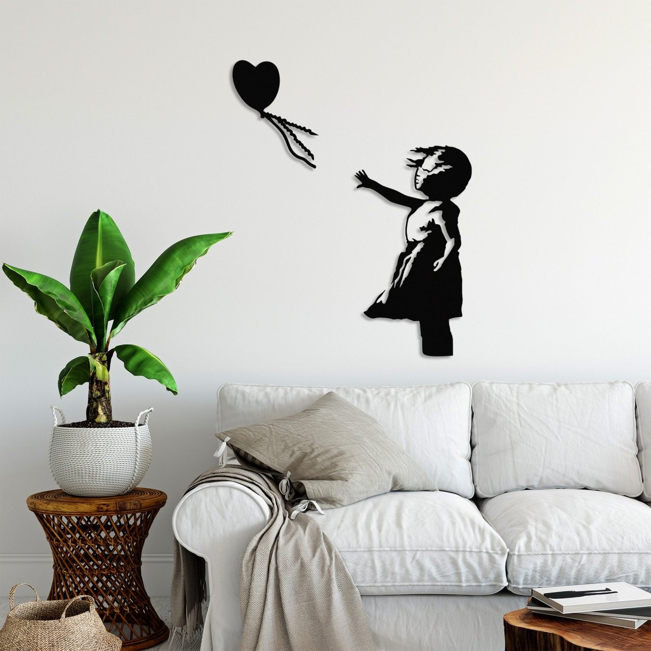 Tablou metalic Banksy Negru 105x85 cm - 1 | YEO