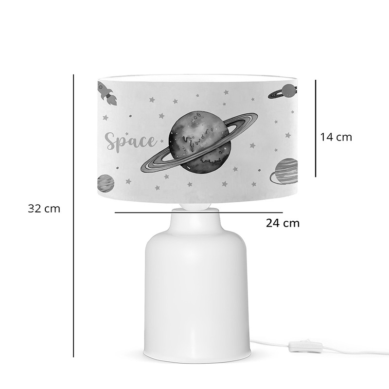 Veioza pentru copii Saturn, Pako World, Multicolor, 24x24x32 cm