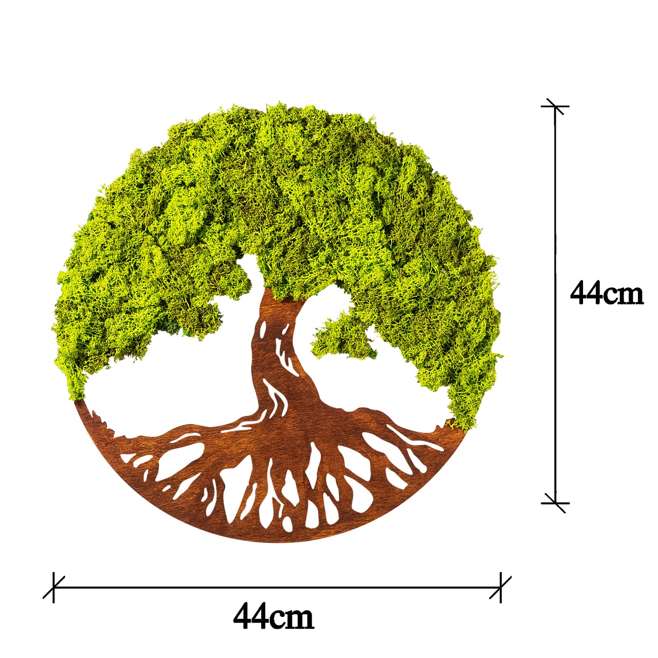 Accesoriu decorativ de perete cu licheni vii Tree Of Life Verde 44x1x44 cm