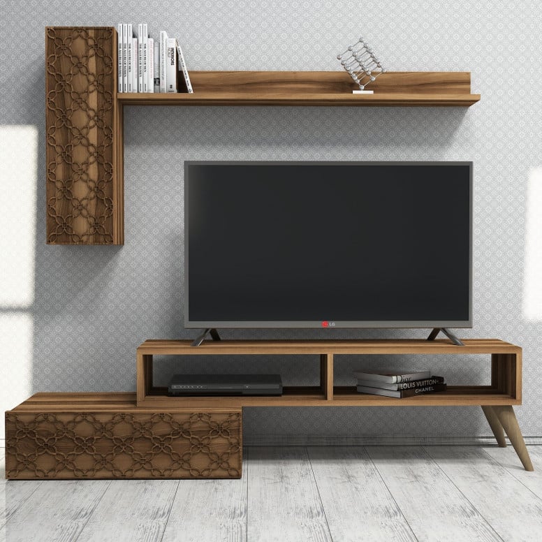 Ansamblu Comoda TV Planet Walnut - 2 | YEO