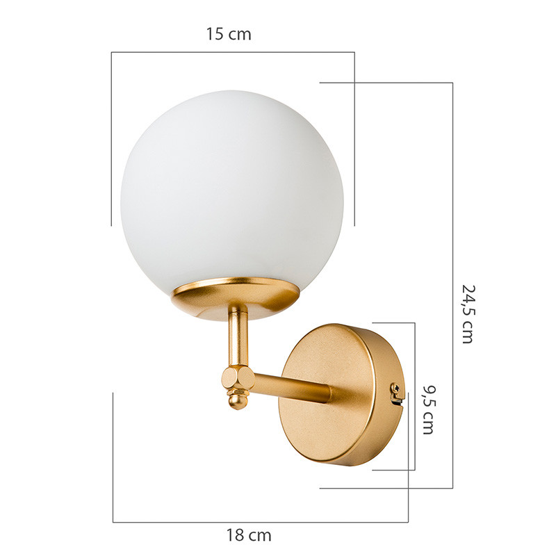 Aplica-semineu Inclusive E27 auriu15x18x24.5cm