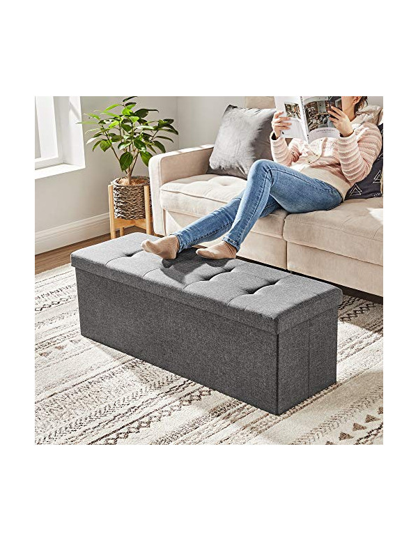 Banca de depozitare, Songmics, 110 x 38 x 38 cm, 300 Kg, ‎LSF77K, Gri
