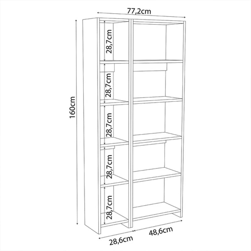 Biblioteca Alkathi Pako World Stejar 77x22x160 cm