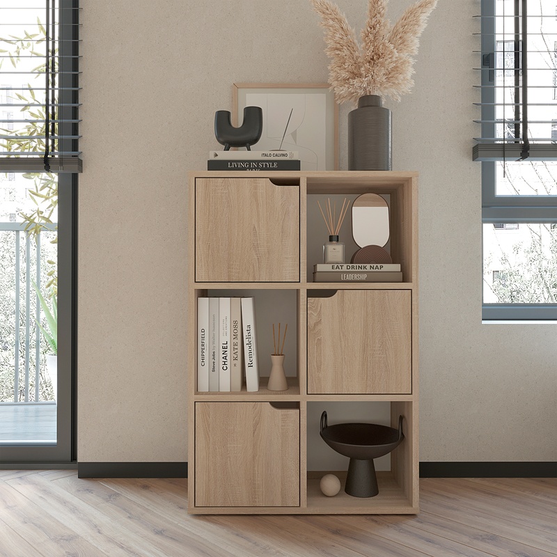 Biblioteca Bookel Pako World Sonoma 59.5x27.5x89 cm - 1 | YEO