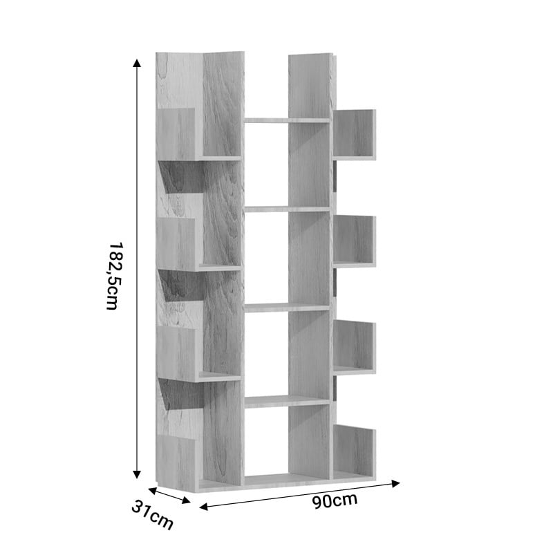 Biblioteca Charles melamina naturala 90x31x182.5 cm