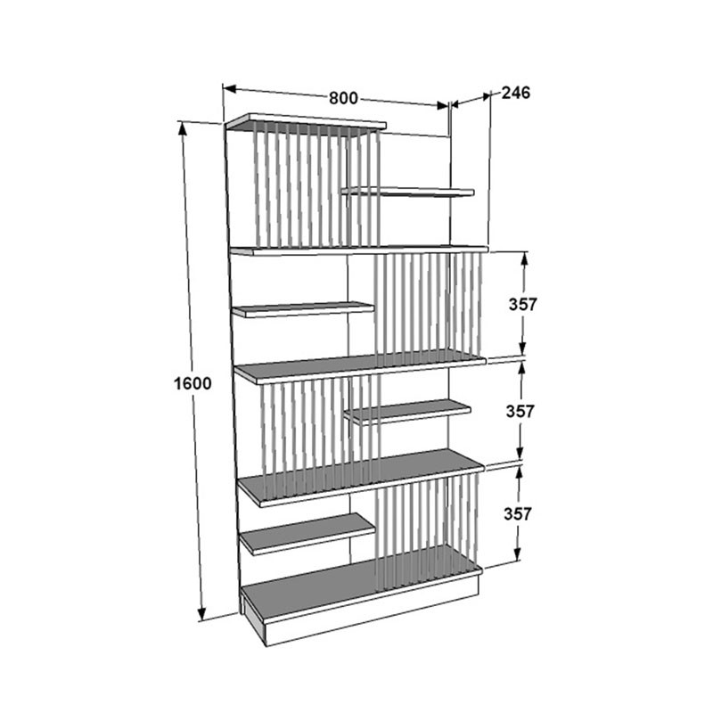 Biblioteca Gassim sonoma - alb 80x26.4x160cm