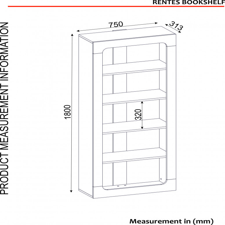 Biblioteca Rentes - Alb, Walnut - 4 | YEO