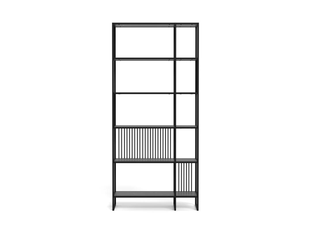 Biblioteca Strington, Negru, 185x85x35 cm - Imagine 4
