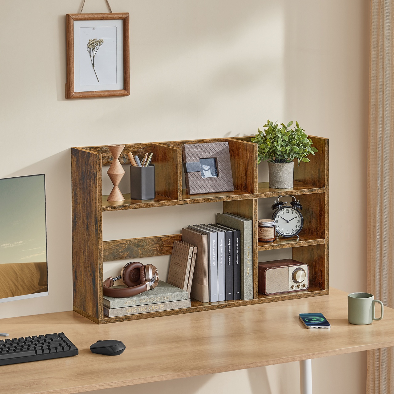 Biblioteca Vasagle, Maro Rustic, LBC815B02, 80 x 20 x 50 cm - 3 | YEO