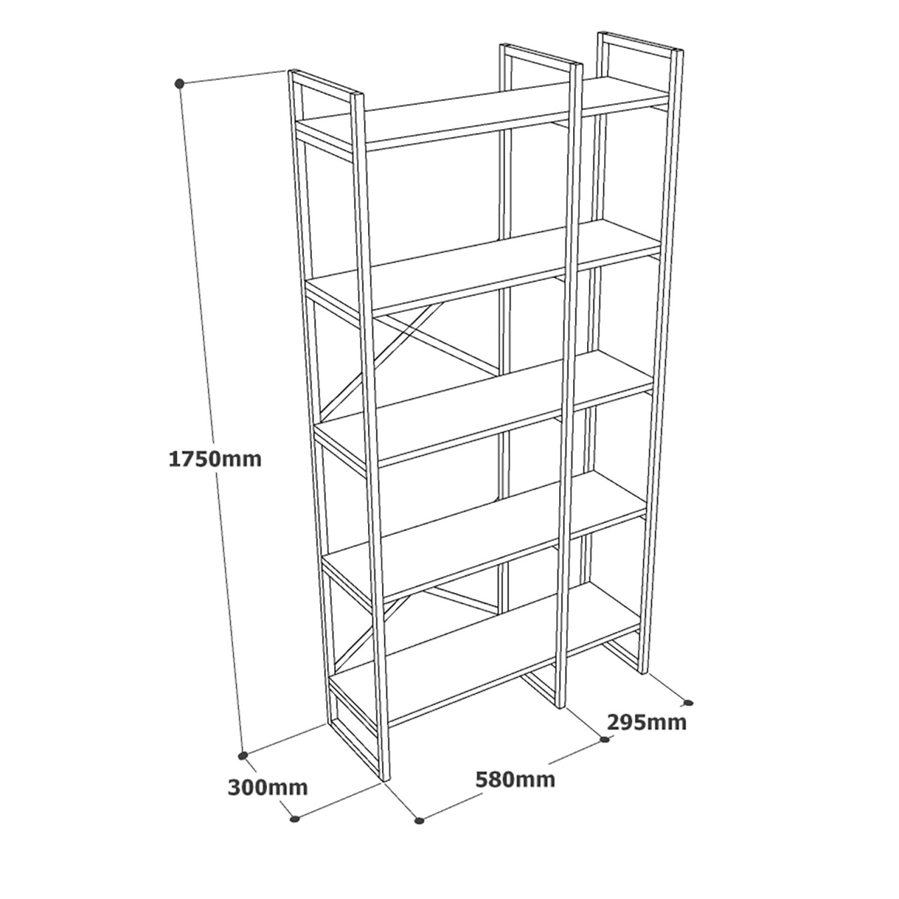 Bibliotecă Vg4 Alb 87.5x175x30 cm - 4 | YEO