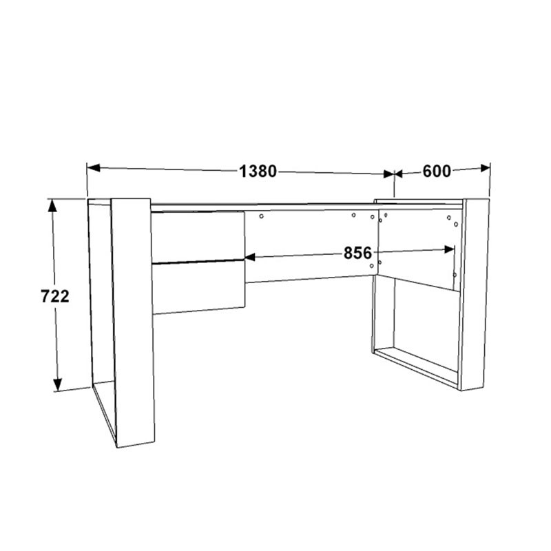 Birou Astin melaminat gri - albastru 138x60x72cm