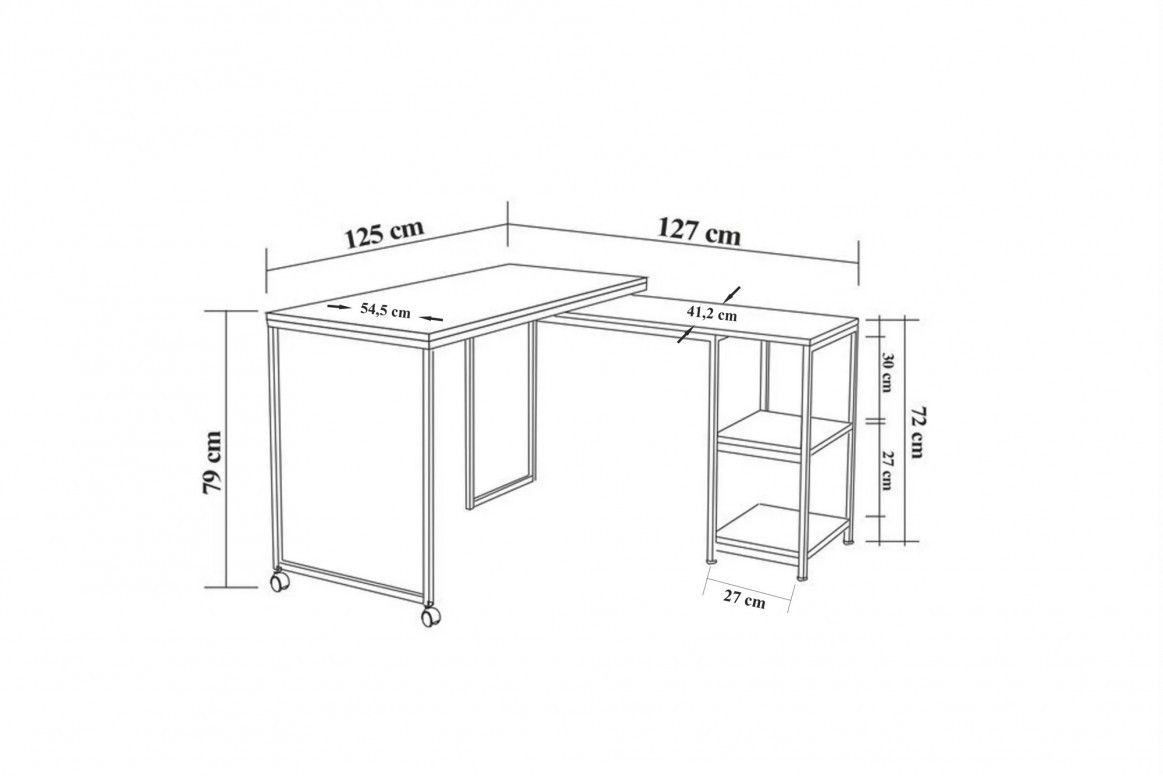 Birou Bera Atlantic Pine-Negru - 1 | YEO