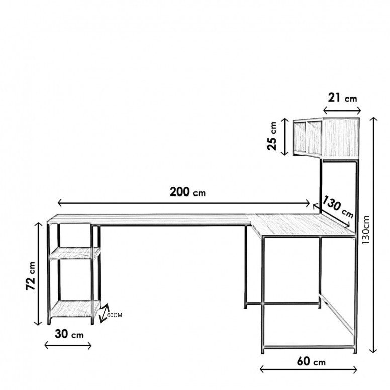 Birou Cansın Walnut - 4 | YEO