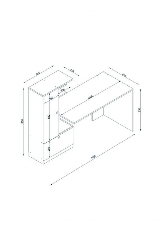 Birou Domingos Alb-Walnut - 4 | YEO