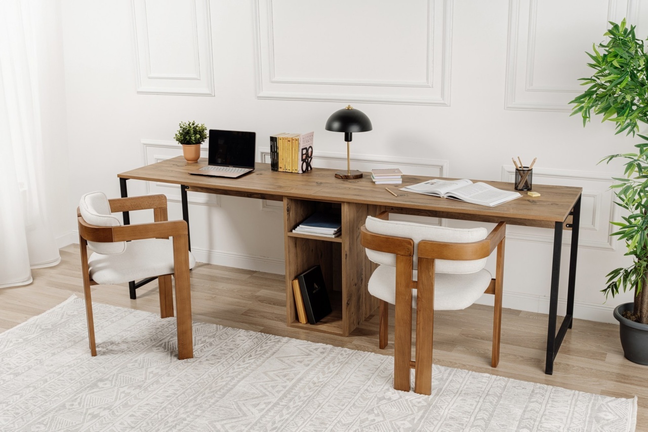 Birou Twin Study Desk Verde inchis - 1 | YEO