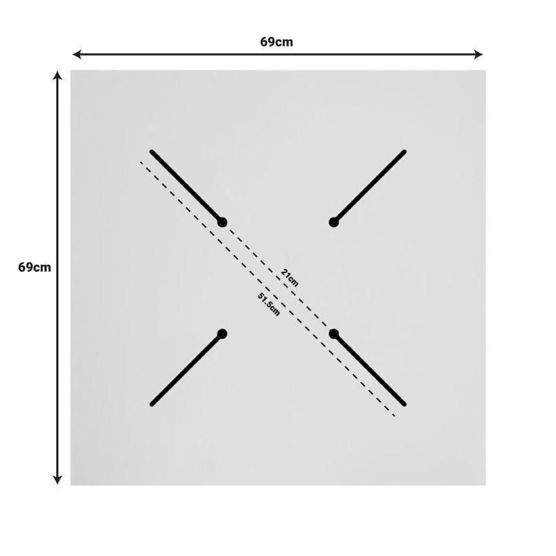 Blat de masa Verhia, Pako World, Gri inchis, Aspect marmura, 12 mm, 69x69 cm