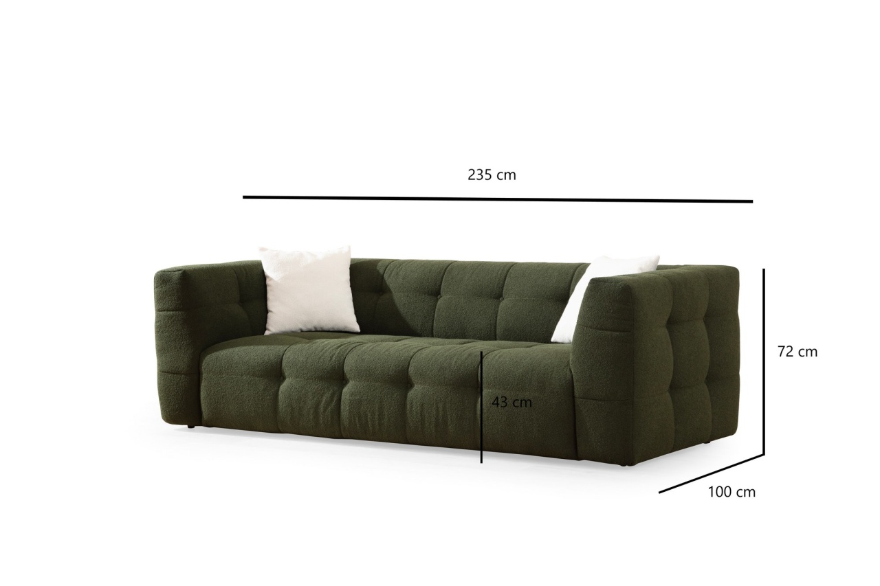 Canapea 3 locuri Cady Verde 235x100x72 cm