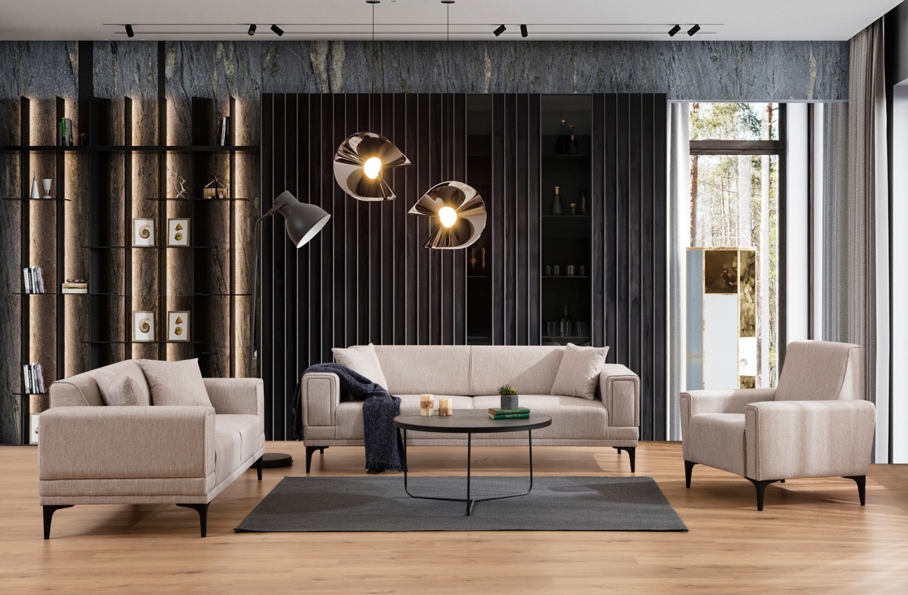 Canapea 3 locuri extensibila Horizon Maro deschis - 2 | YEO