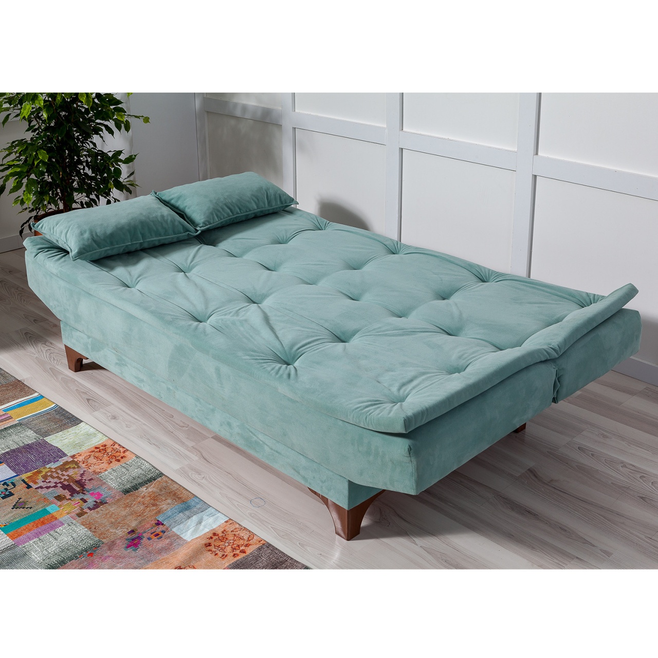 Canapea 3 locuri Kelebek Verde inchis 190x90x85 cm - 2 | YEO