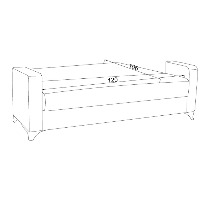 Canapea cu 2 locuri cu spatiu de depozitare Vox 2 Pako World Crem 154x82x83 cm