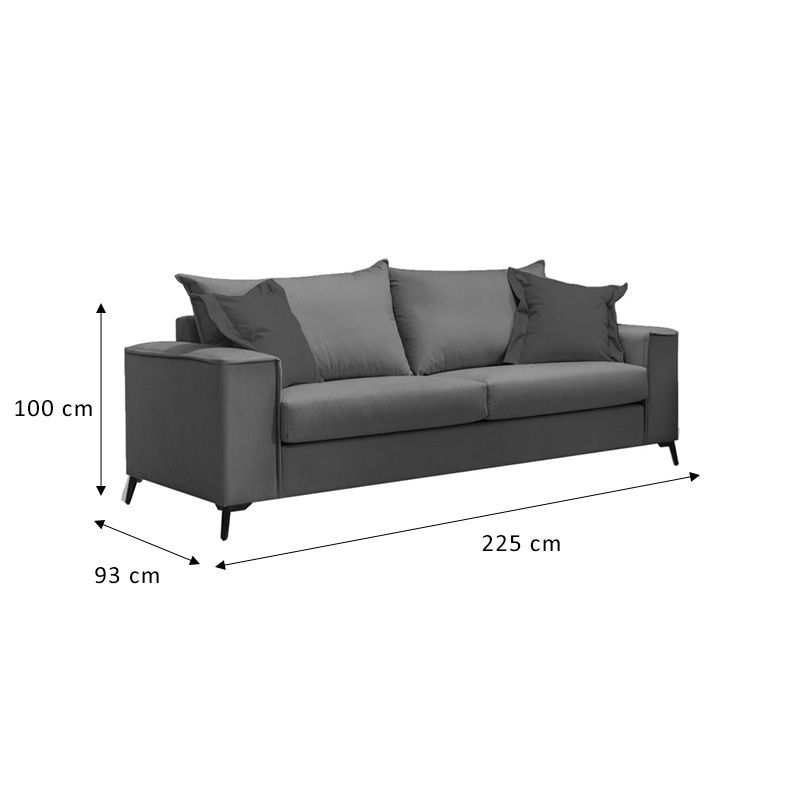 Canapea cu 3 locuri Verona 3 Pako World Albastru 225x93x100 cm - 3 | YEO