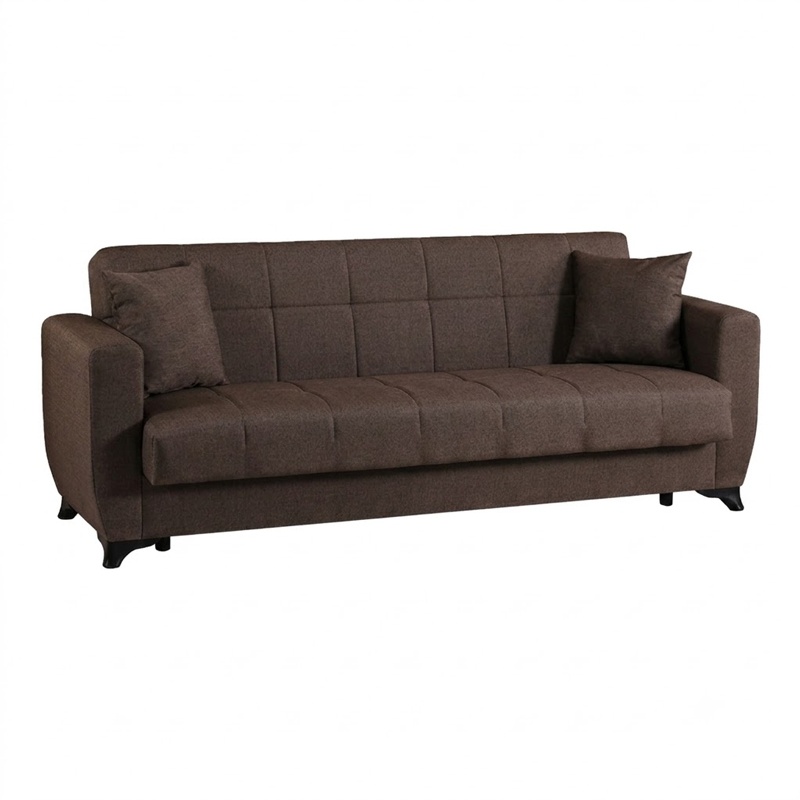 Canapea extensibila cu 3 locuri si spatiu de depozitare, Modesto, Pako, Maro 213x84x86 cm - 2