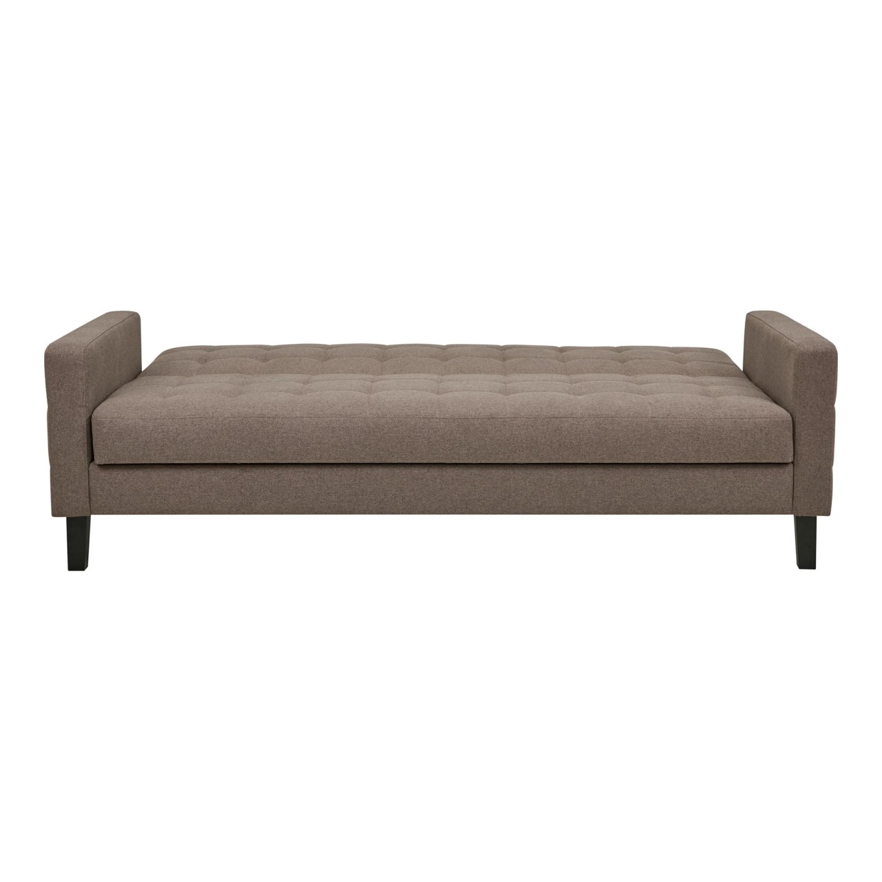 Canapea extensibila cu lada de depozitare Milton, Maro, 204x85x81 cm
