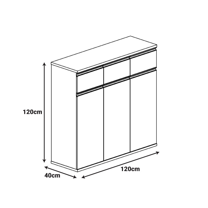 Comoda Oscar Nuc 120x40x120 cm