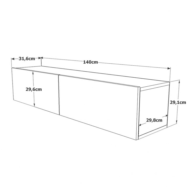 Comoda TV Dello Stejar 140x31.5x29.5 cm - 4 | YEO