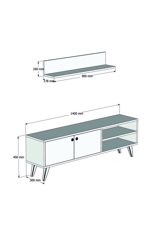 Comoda TV Erho - Walnut, Antracit - 3 | YEO